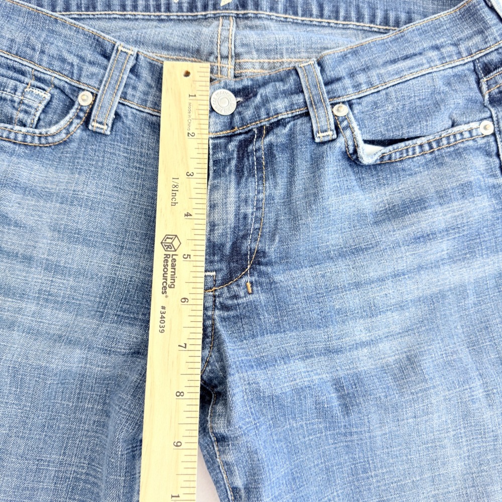 7 For All Mankind Dojo Light Wash Blue Flare Jeans - Picture 5 of 11